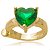 Brinco Piercing Fake Orelha Coração Verde Cartilagem Banho Ouro - Imagem 1