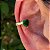 Brinco Piercing Fake Orelha Coração Verde Cartilagem Banho Ouro - Imagem 4