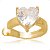 Brinco Piercing Fake Orelha Coração Cristal Cartilagem Banho Ouro - Imagem 1