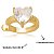 Brinco Piercing Fake Orelha Coração Cristal Cartilagem Banho Ouro - Imagem 2