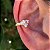 Brinco Piercing Fake Orelha Coração Cristal Cartilagem Banho Ouro - Imagem 7