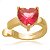 Brinco Piercing Fake Orelha Coração Rubi Cartilagem Banho Ouro - Imagem 1