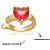 Brinco Piercing Fake Orelha Coração Rubi Cartilagem Banho Ouro - Imagem 2