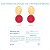 Brinco Com Base Oval Lisa E Bola Jade Pink Banhado a Ouro. - Imagem 6