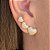 Brinco Ear Cuff Três Coração Cravejado Banhado A Ouro - Imagem 4