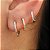 Kit Trio Brinco Argola 1 2 3 Furos Cravejadas Banhada Ouro - Imagem 4