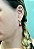 Brinco Anzol Gancho Pedra Jade Pink Banhado A Ouro - Imagem 2