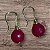 Brinco Anzol Gancho Pedra Jade Pink Banhado A Ouro - Imagem 1