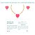 Conjunto Colar Brinco Coração Rosa Fusion Banhado Ouro - Imagem 6