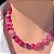 Colar Bolas Pedra Natural Ágata Pink Banhado a Ouro Luxo - Imagem 4