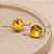 Brinco Anzol Zirconia Redonda Amarelo Banhado a Ouro - Imagem 2