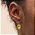 Brinco Anzol Zirconia Redonda Amarelo Banhado a Ouro - Imagem 4