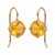 Brinco Anzol Zirconia Redonda Amarelo Banhado a Ouro - Imagem 1
