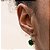 Brinco Anzol Zirconia Redonda Verde Banhado a Ouro - Imagem 4