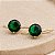 Brinco Anzol Zirconia Redonda Verde Banhado a Ouro - Imagem 2