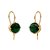 Brinco Anzol Zirconia Redonda Verde Banhado a Ouro - Imagem 1