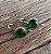 Brinco Anzol Zirconia Redonda Verde Banhado a Ouro - Imagem 1