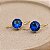Brinco Anzol Zirconia Redonda Azul Bic Banhado a Ouro - Imagem 2