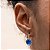 Brinco Anzol Zirconia Redonda Azul Bic Banhado a Ouro - Imagem 4
