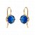 Brinco Anzol Zirconia Redonda Azul Bic Banhado a Ouro - Imagem 1