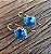 Brinco Anzol Zirconia Redonda Azul Bic Banhado a Ouro - Imagem 2