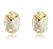 Brinco Oval Cristal Grande Banhado Ouro 18k - Imagem 1