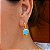 Brinco Argola com Cristal Azul Banhado a Ouro 18k - Imagem 1