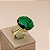 Anel Pedra Redonda Grande Cristal Verde Esmeralda Banhado a Ouro - Imagem 4