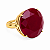 Anel Pedra Redonda Grande Cristal Marsala Banhado a Ouro - Imagem 1