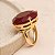 Anel Pedra Redonda Grande Cristal Marsala Banhado a Ouro - Imagem 6