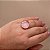 Anel Pedra Redonda Grande Cristal Rosa Banhado a Ouro - Imagem 2