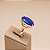 Anel Pedra Redonda Grande Cristal Azul Bic Banhado a Ouro - Imagem 3