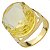 Anel Pedra Oval Grande Amarelo Topázio Banhado a Ouro 18k Luxo - Imagem 1