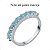 Anel Meia Aliança Agua Marinha Zirconia Azul Prata 925 - Imagem 3