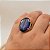 Anel Pedra Oval Grande Azul Riscado Safira Banhado a Ouro - Imagem 6