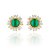 Brinco Semijoia Com Pedra Cabochão, Cravejado De Cristais, Banhado Em Ouro 18k - Imagem 1
