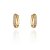 Brinco Semijoia De Meia Argola Cravejada Com Zircônias, Banhado Em Ouro 18k - Imagem 1
