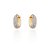 Brinco semijoia de argola oval, cravejado com zircônias rodinadas e banhado em ouro 18k - Imagem 1