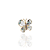 Anel Semijoia Formato De Borboleta Com Cristal, Cravejado Com Zirconias Brancas Banhado Em Ouro 18k - Imagem 1