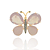 Anel Semijoia Formato De Borboleta Com Cristal, Cravejado Com Zirconias Brancas Banhado Em Ouro 18k - Imagem 5