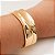 Bracelete Feminino Grosso Organico Moderno Banhado Ouro - Imagem 4
