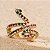 Brinco Piercing Fake Cobra Cravejado Banhado a Ouro 18k - Imagem 7