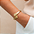 Bracelete Feminino Prisma Escovado Fecho Mola Banhado a Ouro - Imagem 2