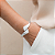 Bracelete Feminino Prisma Escovado Fecho Mola Banhado a Ouro - Imagem 5