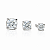 Trio de Brincos Moissanite Prata 925 Ponto de Luz com Certificado - Imagem 1