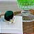 Anel Pedra Oval Verde Esmeralda Maxi Grande Folheado a Ouro - Imagem 7
