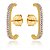 Brinco Ear Hook Cravejado com Zirconias Banhado a Ouro - Imagem 1