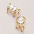 Brinco Piercing Fake Orelha Cravejado Gotas Folheado Ouro Par - Imagem 3