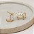 Brinco Piercing Fake Orelha Cravejado Gotas Folheado Ouro Par - Imagem 4