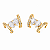 Brinco Piercing Fake Orelha Cravejado Gotas Folheado Ouro Par - Imagem 1